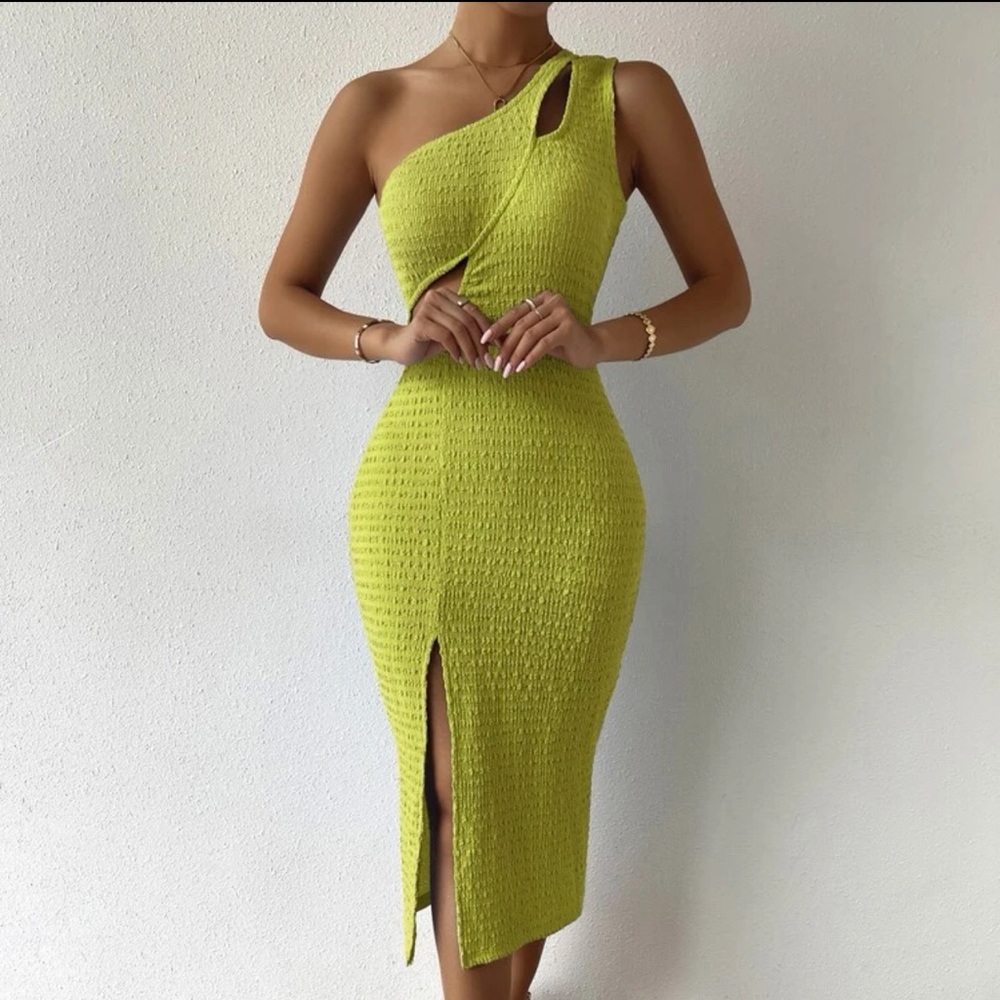 Lime Green Cut Out Dress